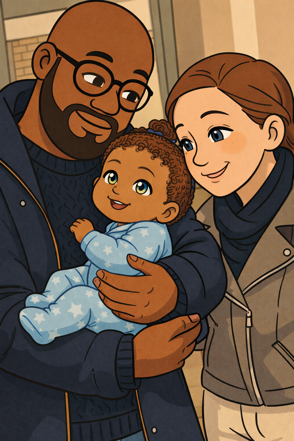 Sarah, Isaac et leur bébé