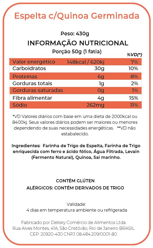 Espelta c/Quinoa - Informação Nutricional