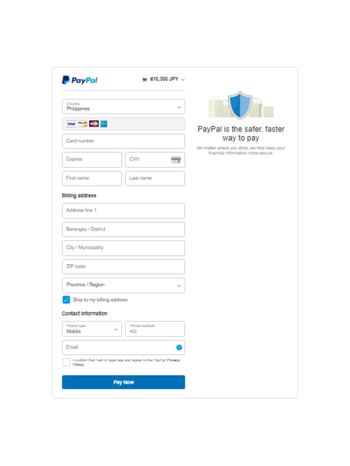 Paypal Payment - Kenshin Hako Cargo Services