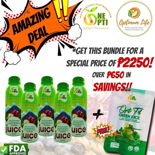 5 Opti Juice + 1 FREE Opti Green Juice