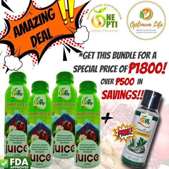 4 Opti Juice + 1 FREE Escential Oil
