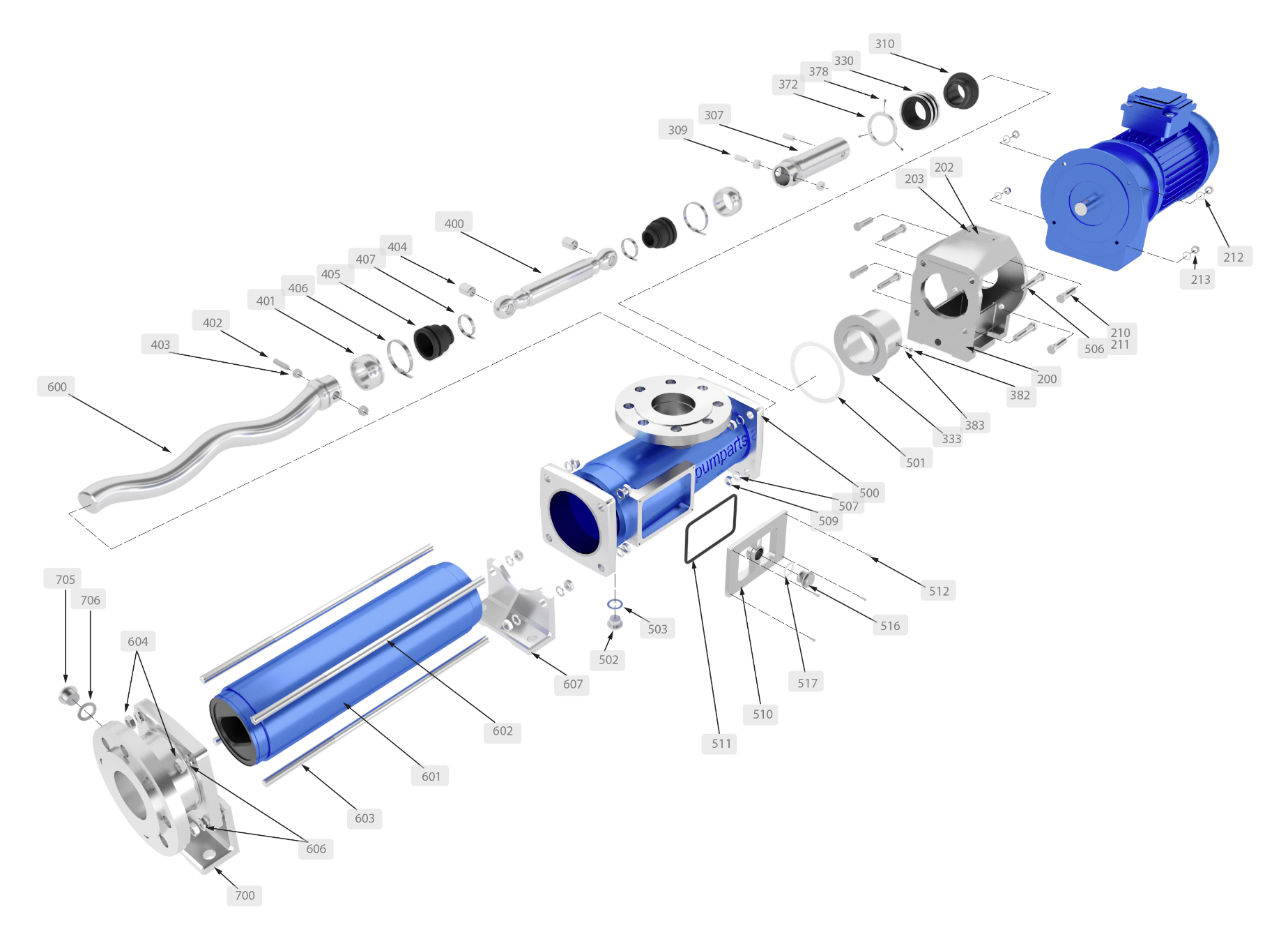 Деталировка горизонтального насоса SOLTEC ®