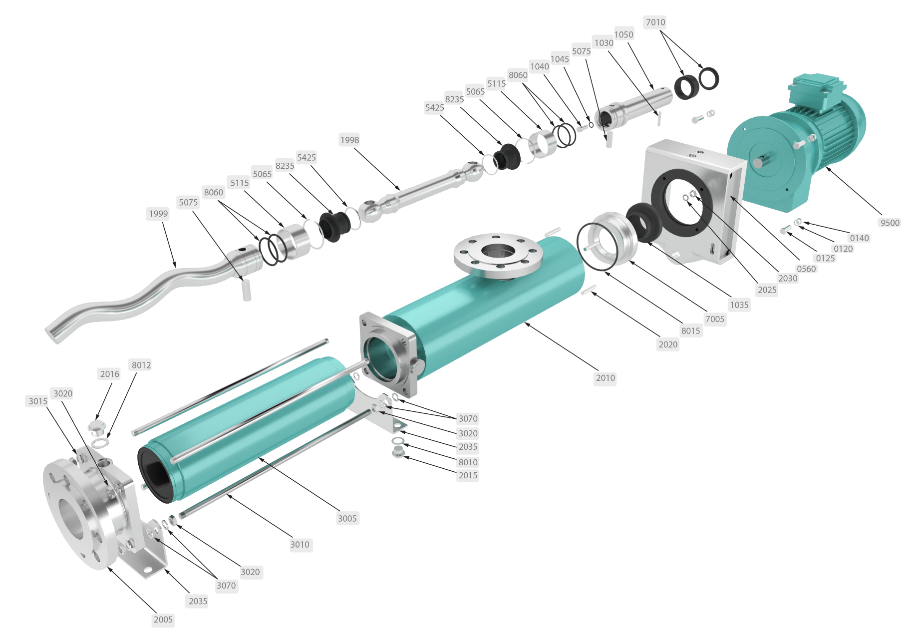 Деталировка горизонтального насоса SOLTEC ®