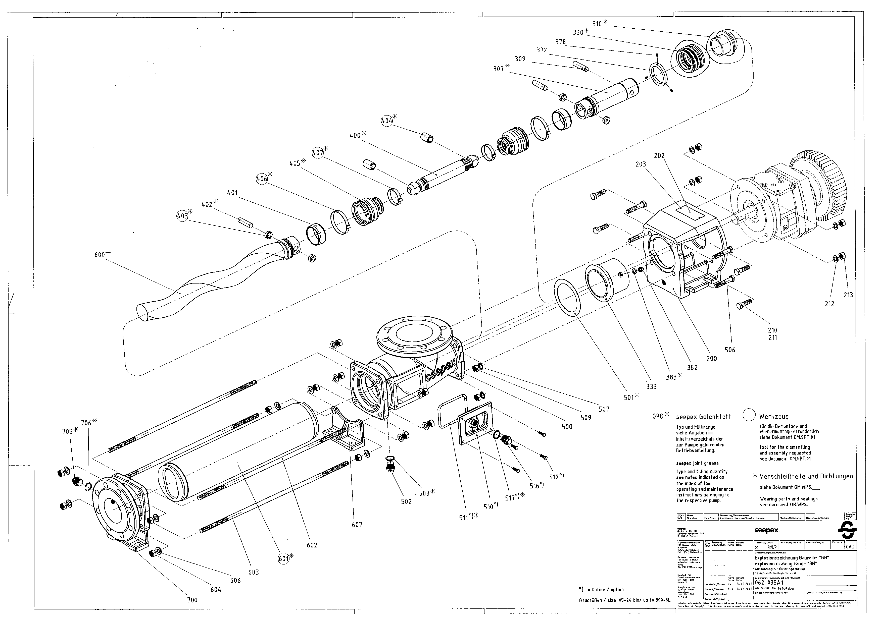 Деталировка горизонтального насоса SOLTEC ®