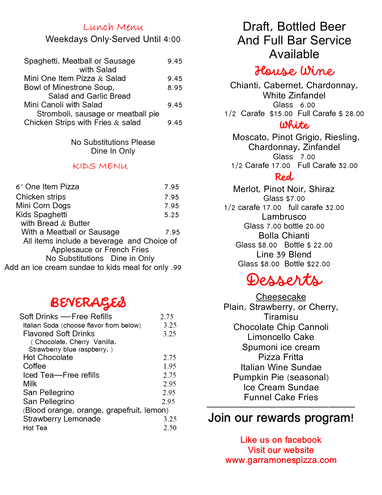 Garramone's Pizza and Italian Restaurant