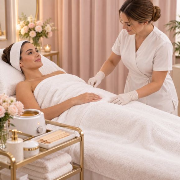 Private professional intimate waxing service at LAVŌGUE