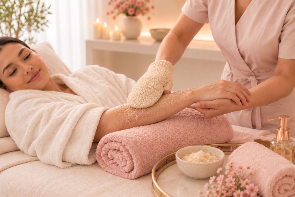Full body polish and glow treatment at LAVŌGUE