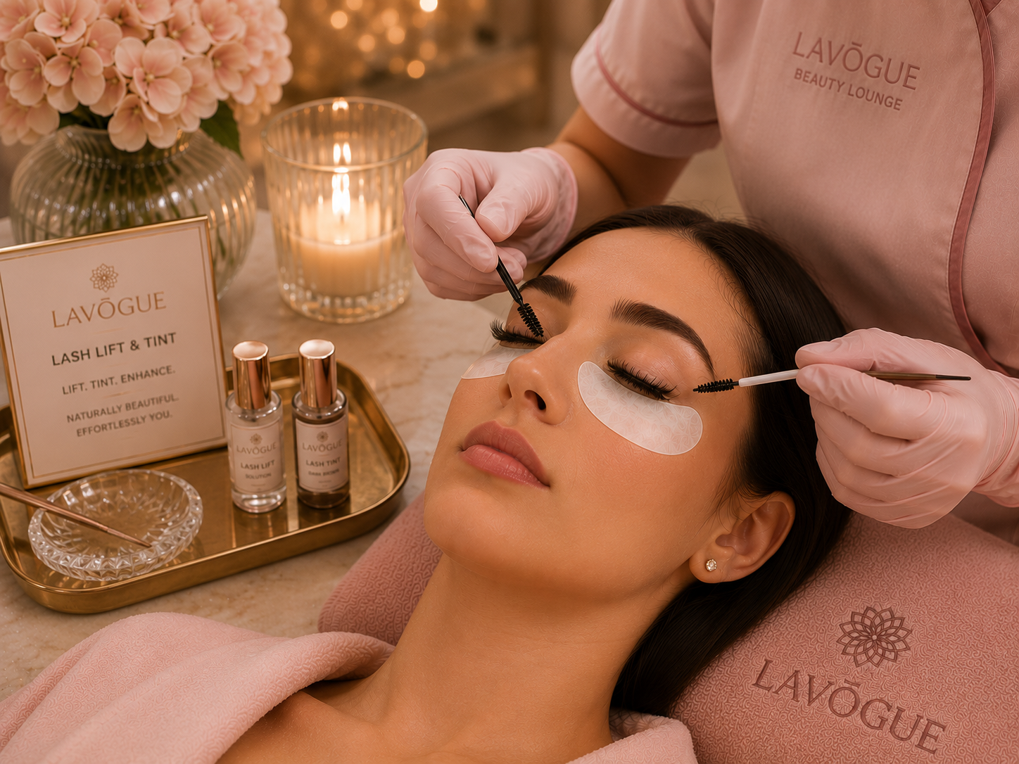 Lash lift and tint treatment at LAVŌGUE