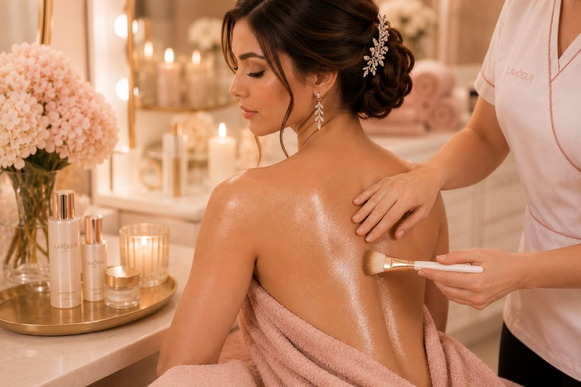 Bridal body glow ritual at LAVŌGUE