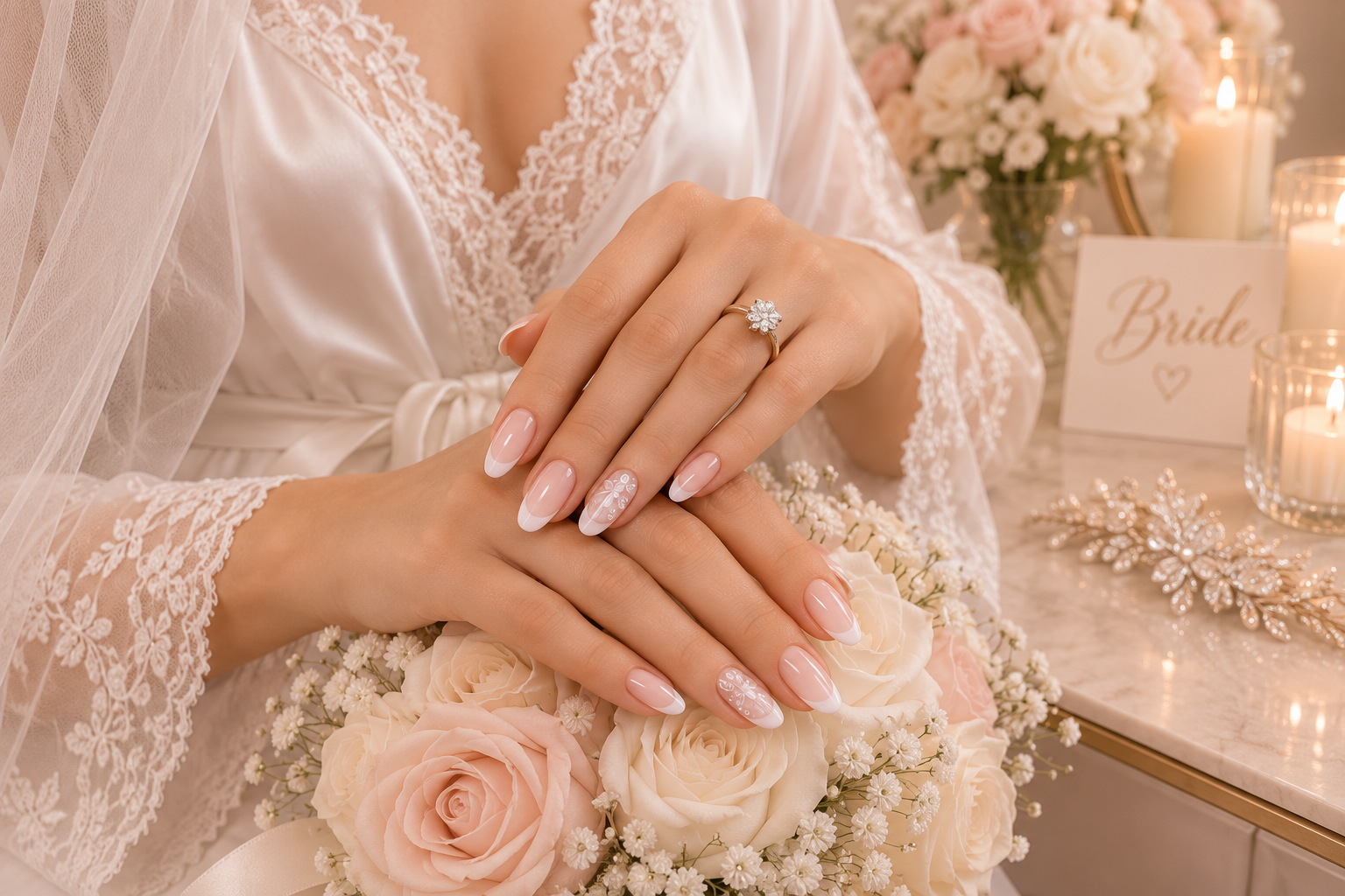 Bridal nails at LAVŌGUE