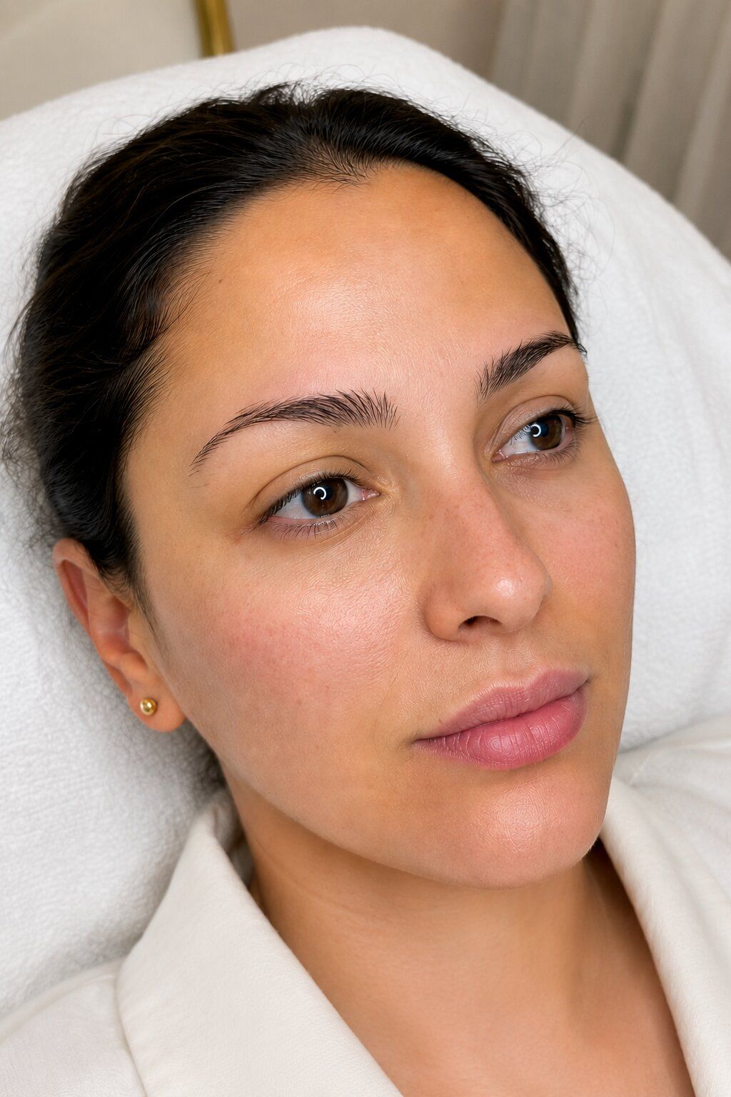 Brows before powder brows permanent makeup treatment