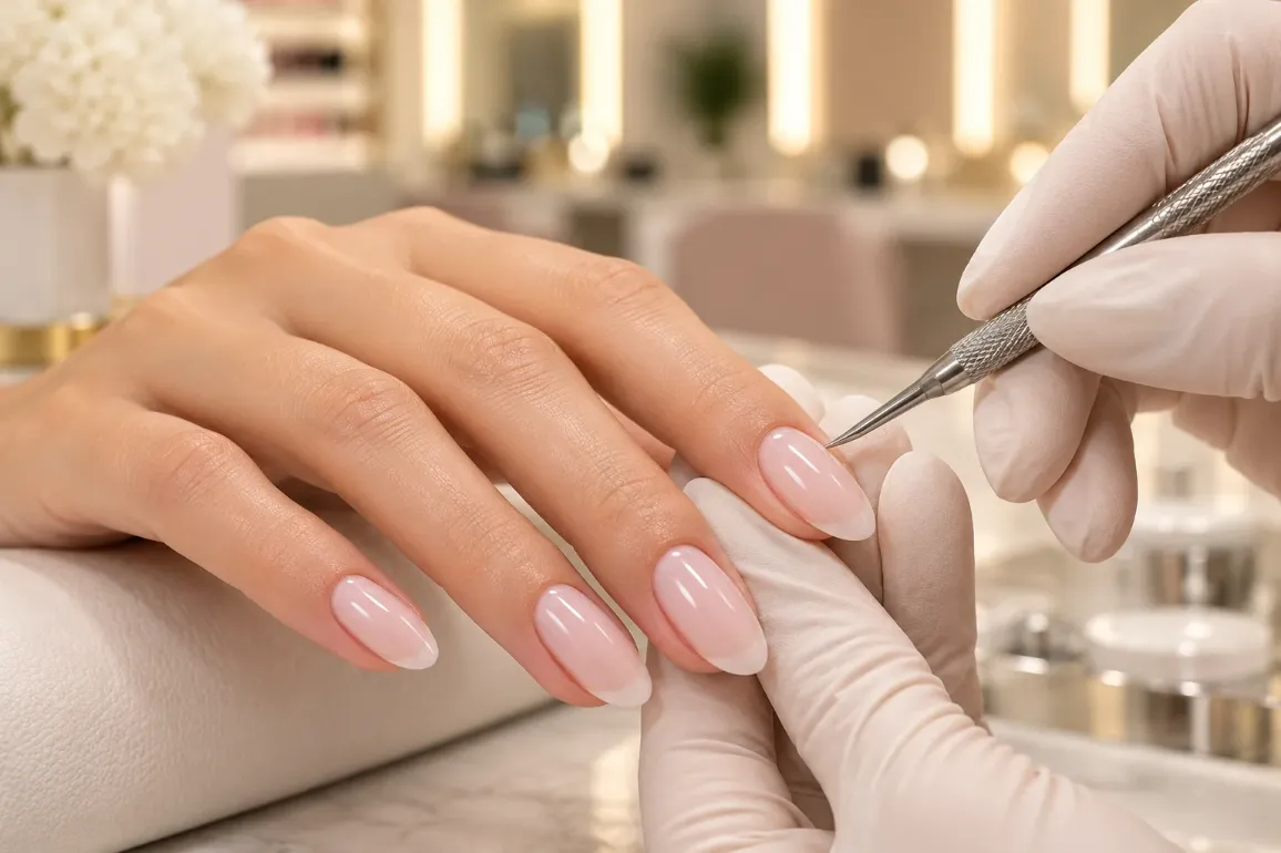 Russian manicure precision nail finish
