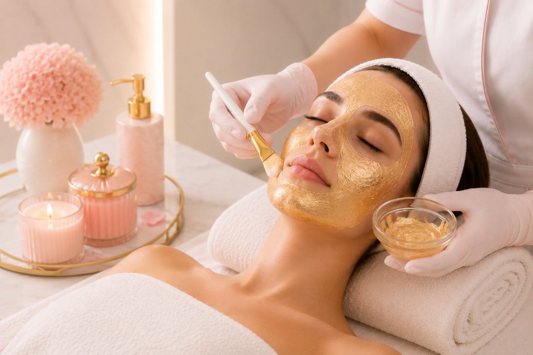 Gold radiance facial treatment at LAVŌGUE