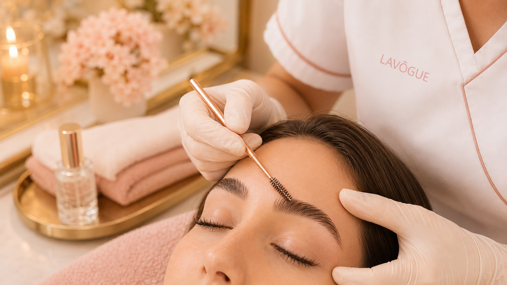 Brows and lashes services at LAVŌGUE