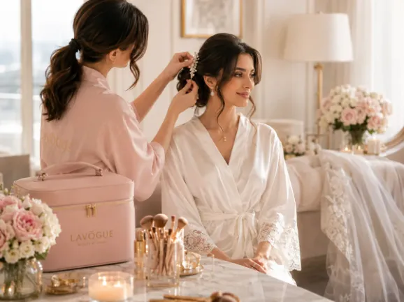 Bridal beauty home service at LAVŌGUE