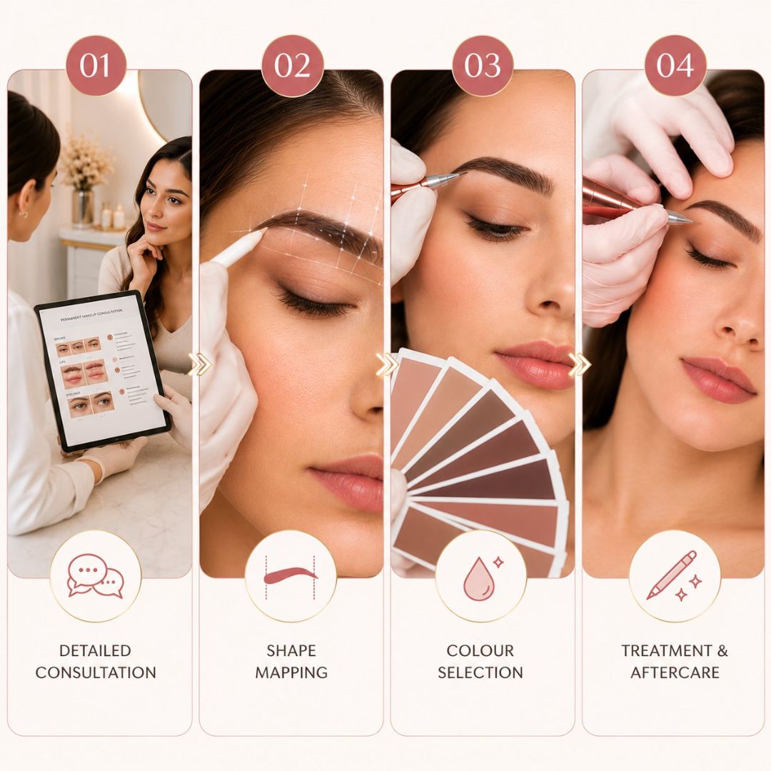 Permanent makeup consultation and treatment process at LAVŌGUE
