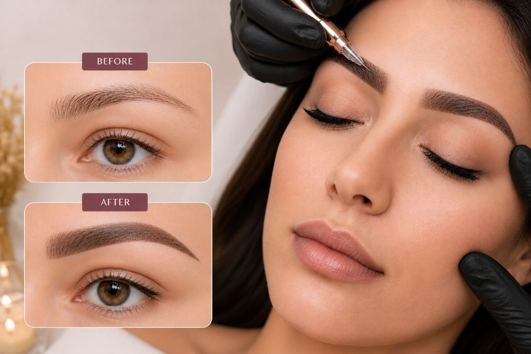 Combination brows permanent makeup treatment