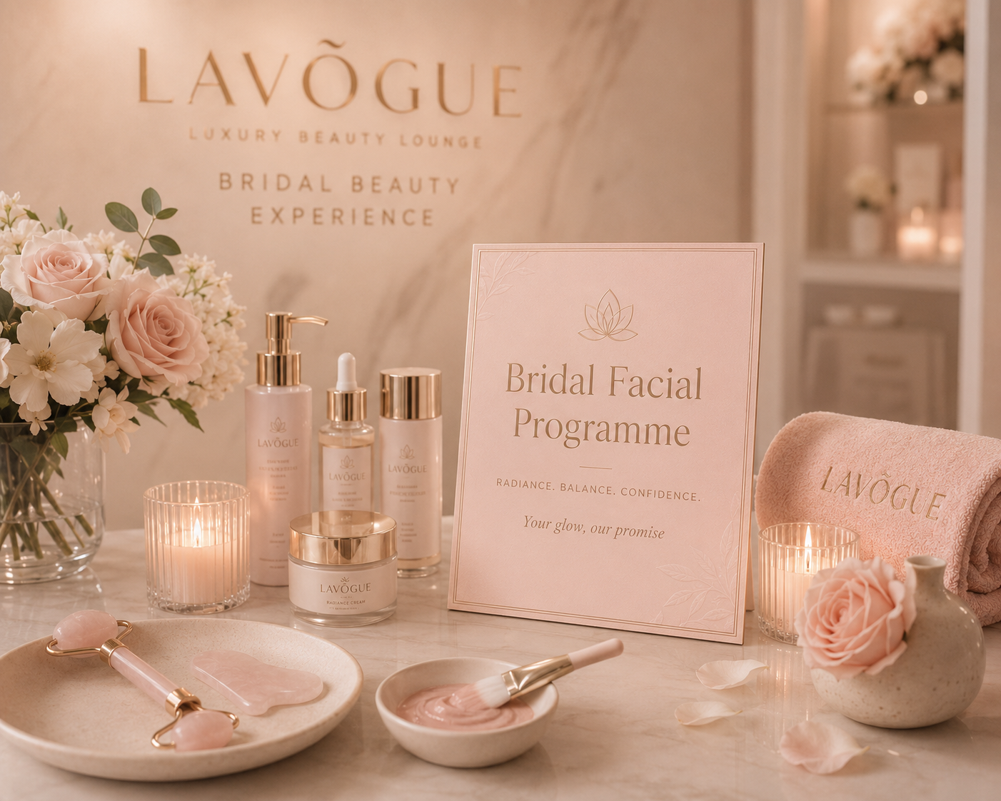Bridal facial treatment at LAVŌGUE