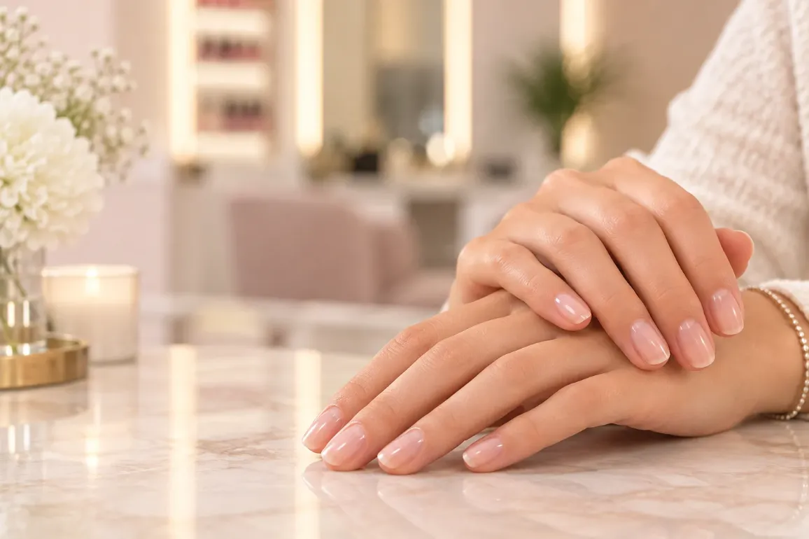 Japanese manicure natural nail finish