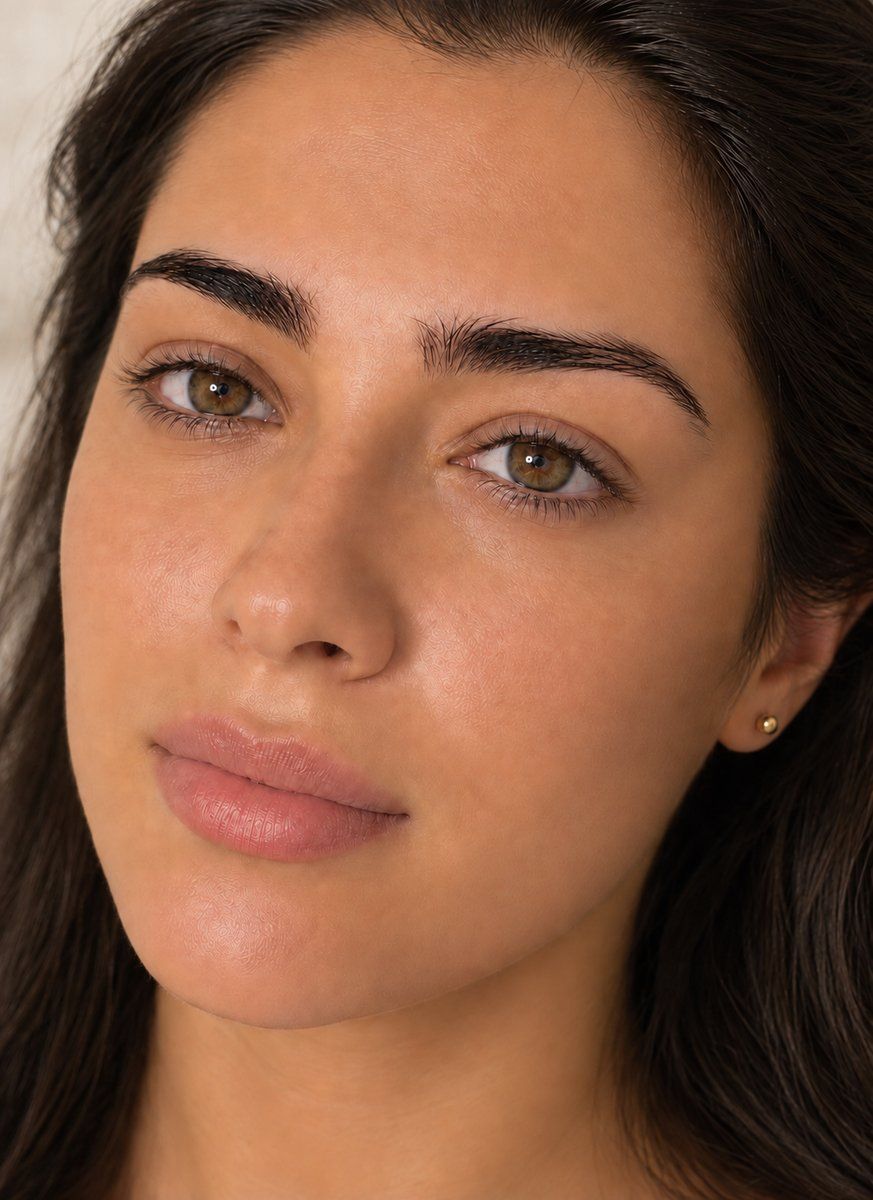 Natural lashes before eyelash extensions at LAVŌGUE