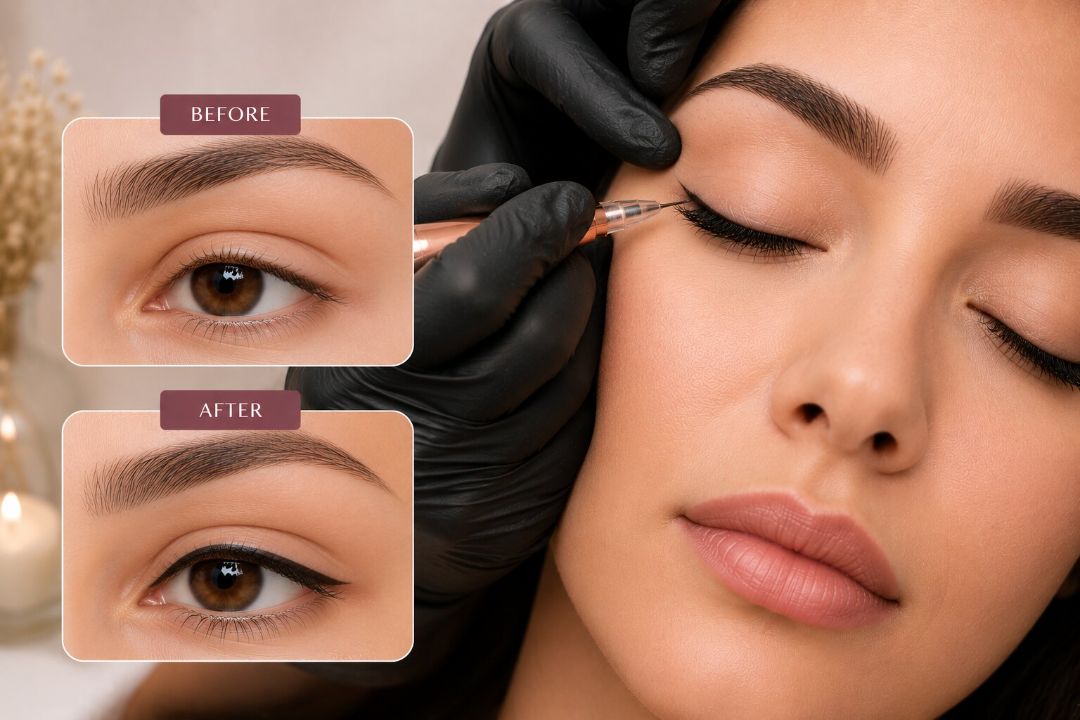 Permanent eyeliner enhancement treatment