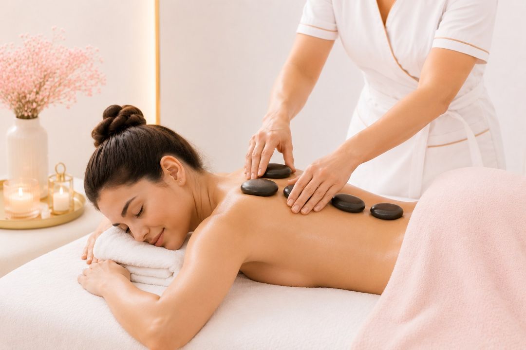 Hot stone massage at LAVŌGUE
