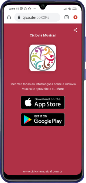 celular com link para app store
