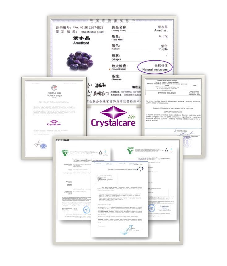 Ametist kristal i sertifikati