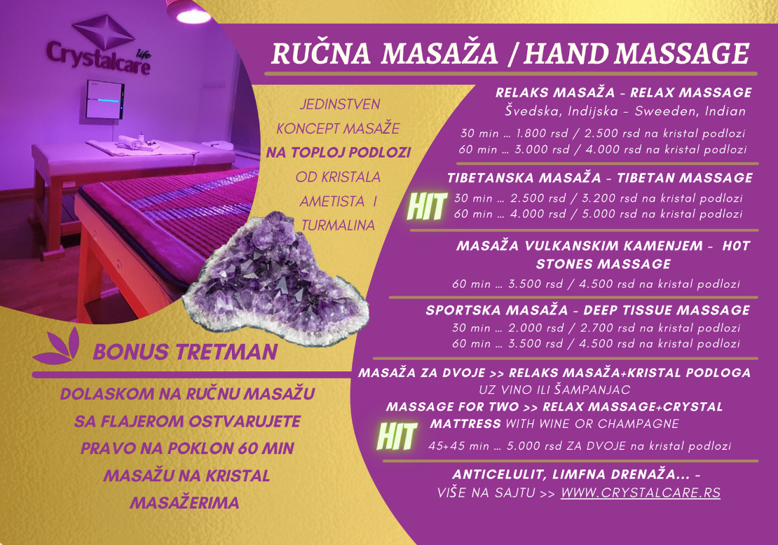 Ručna masaža u Beogradusa kristalima