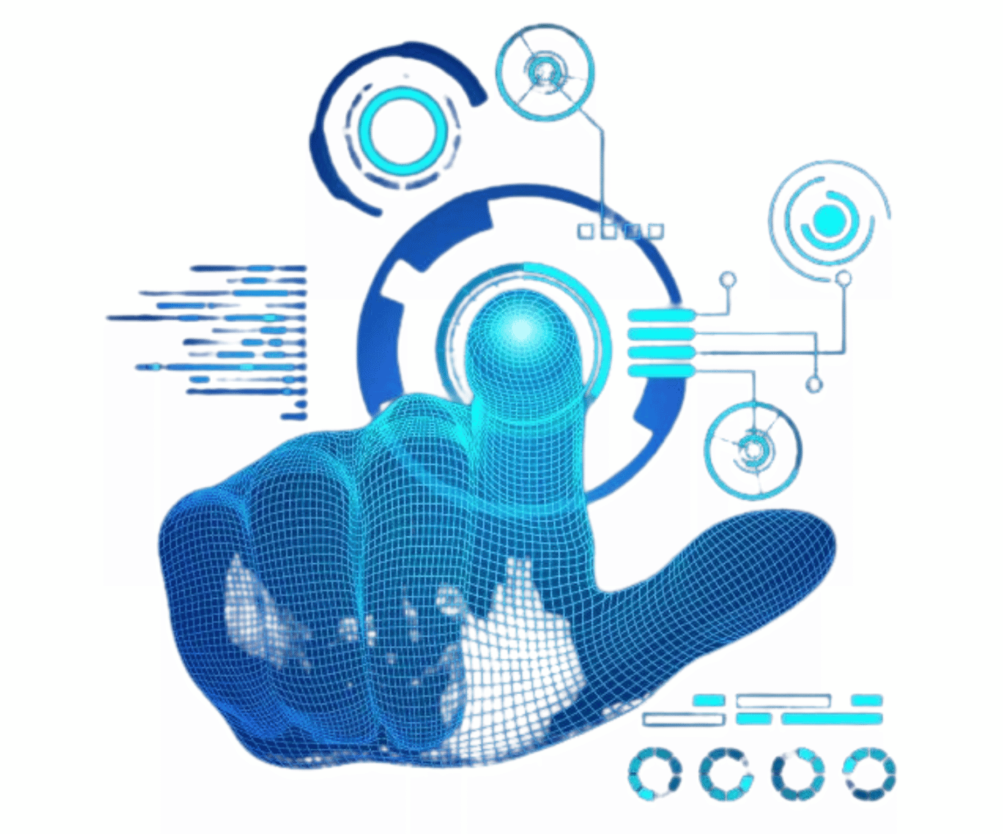 Collection of industry icons representing Real Estate, Healthcare, IT, Education, Logistics, Automotive, NGO, and Oil & Gas solutions by Reyada