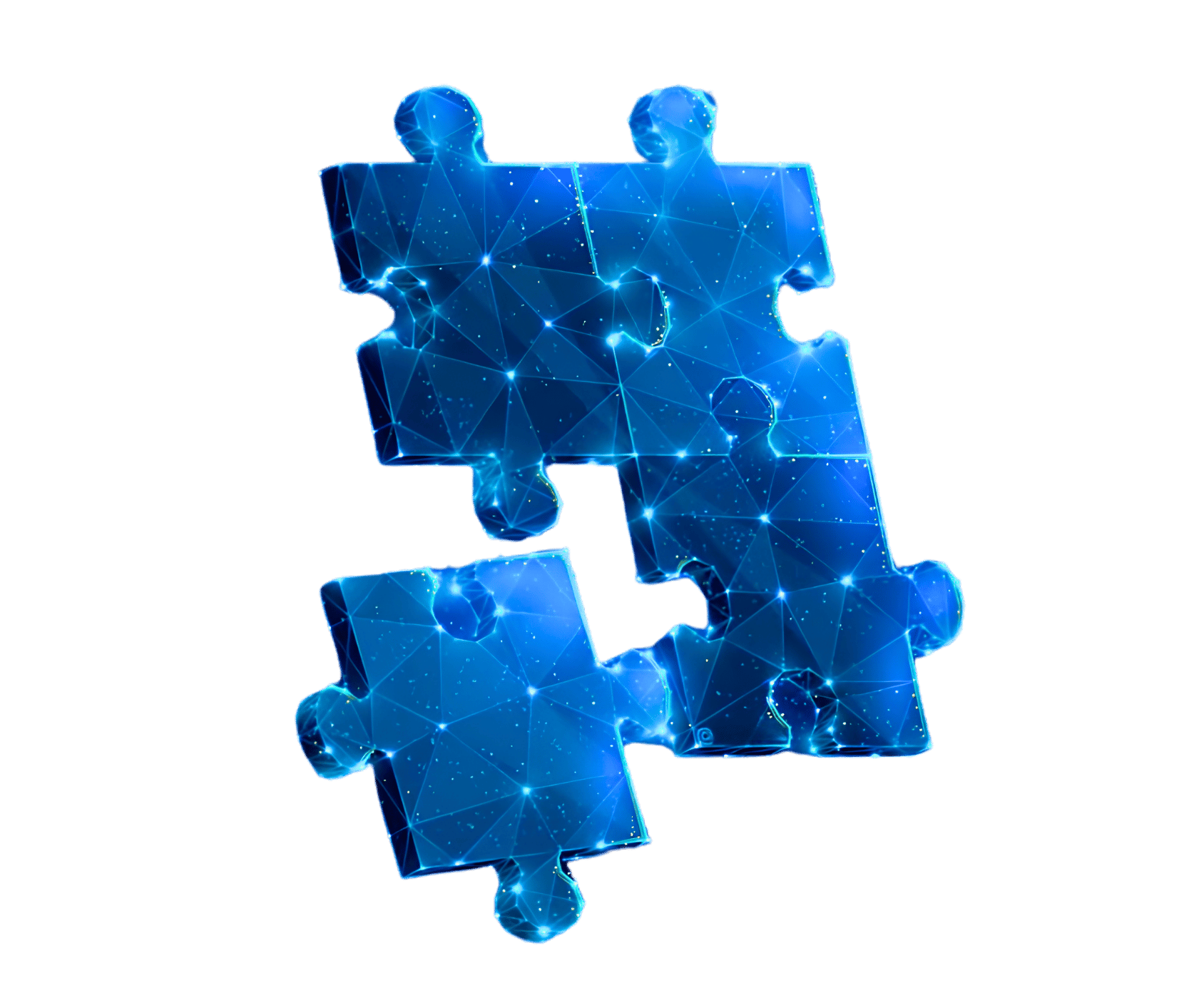 puzzle pieces complementing each other, symbolizing Reyada’s successful business processes and impactful transformations