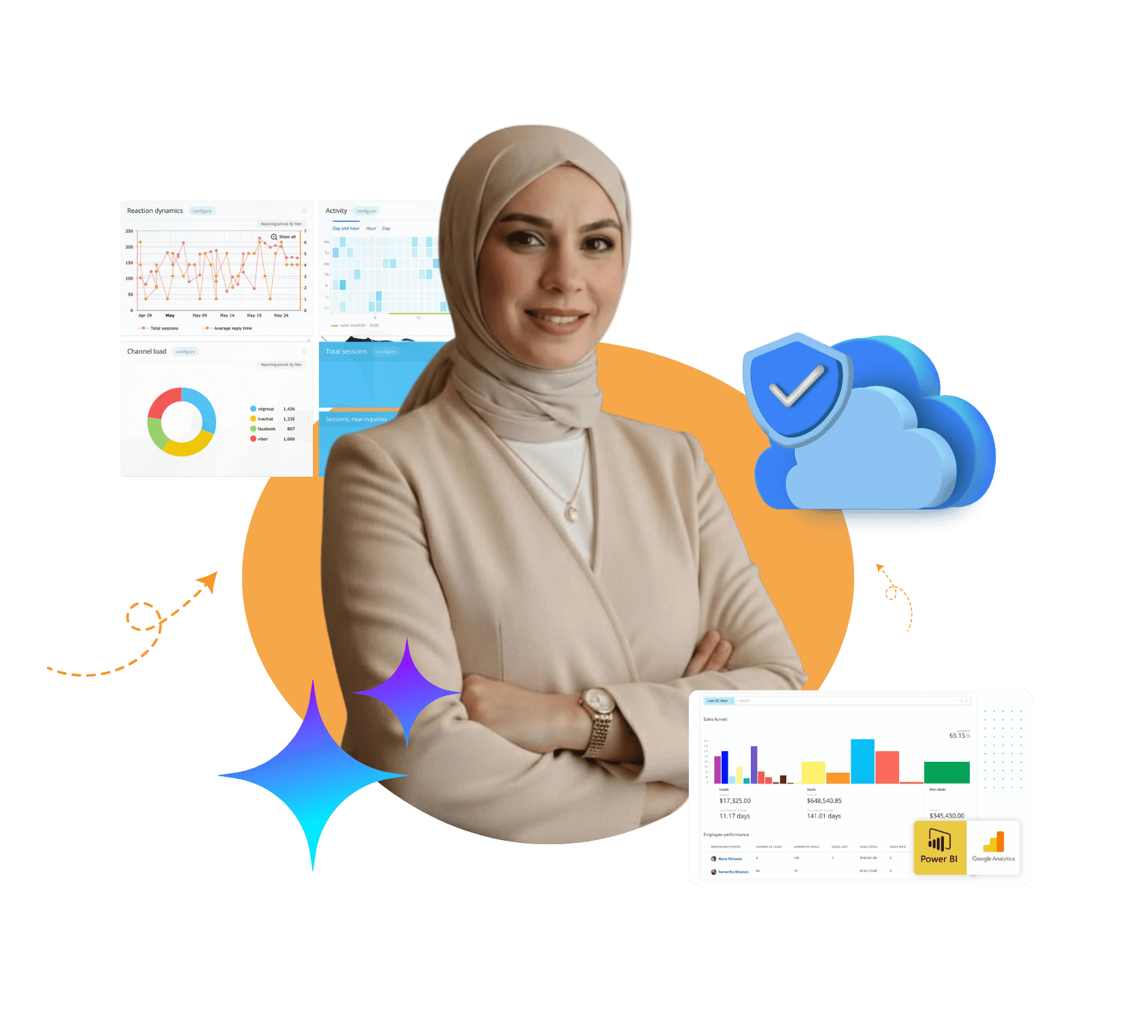 Agents using CRM representing reyada's customized solution for HR Service Management