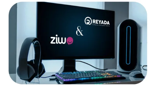 Computer screen displays Reyada’s strategic partnership with Ziwo as a Ziwo partner in Egypt