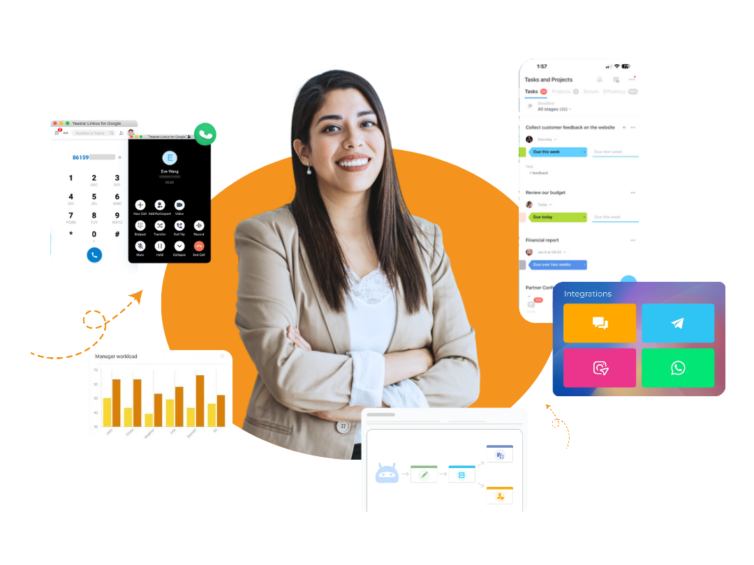 Agents using Bitrix24 CRM dashboard representing reyada solution for real estate