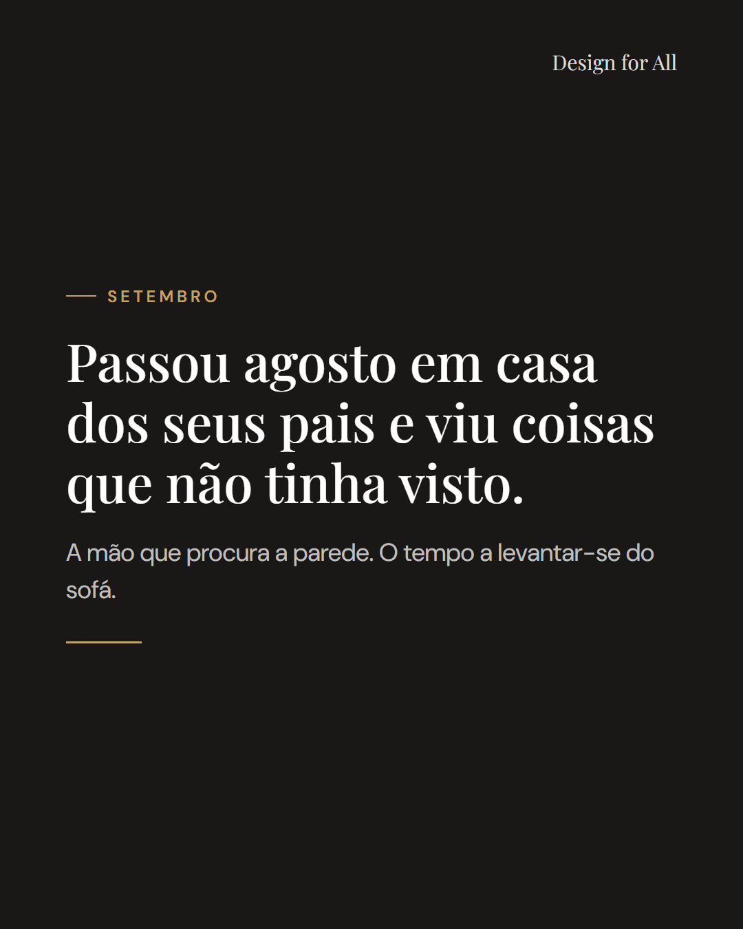 A conversa sobre a casa dos pais, adiada todos os anos