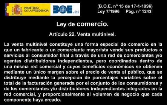 NORMA VENTA MULTINIVEL