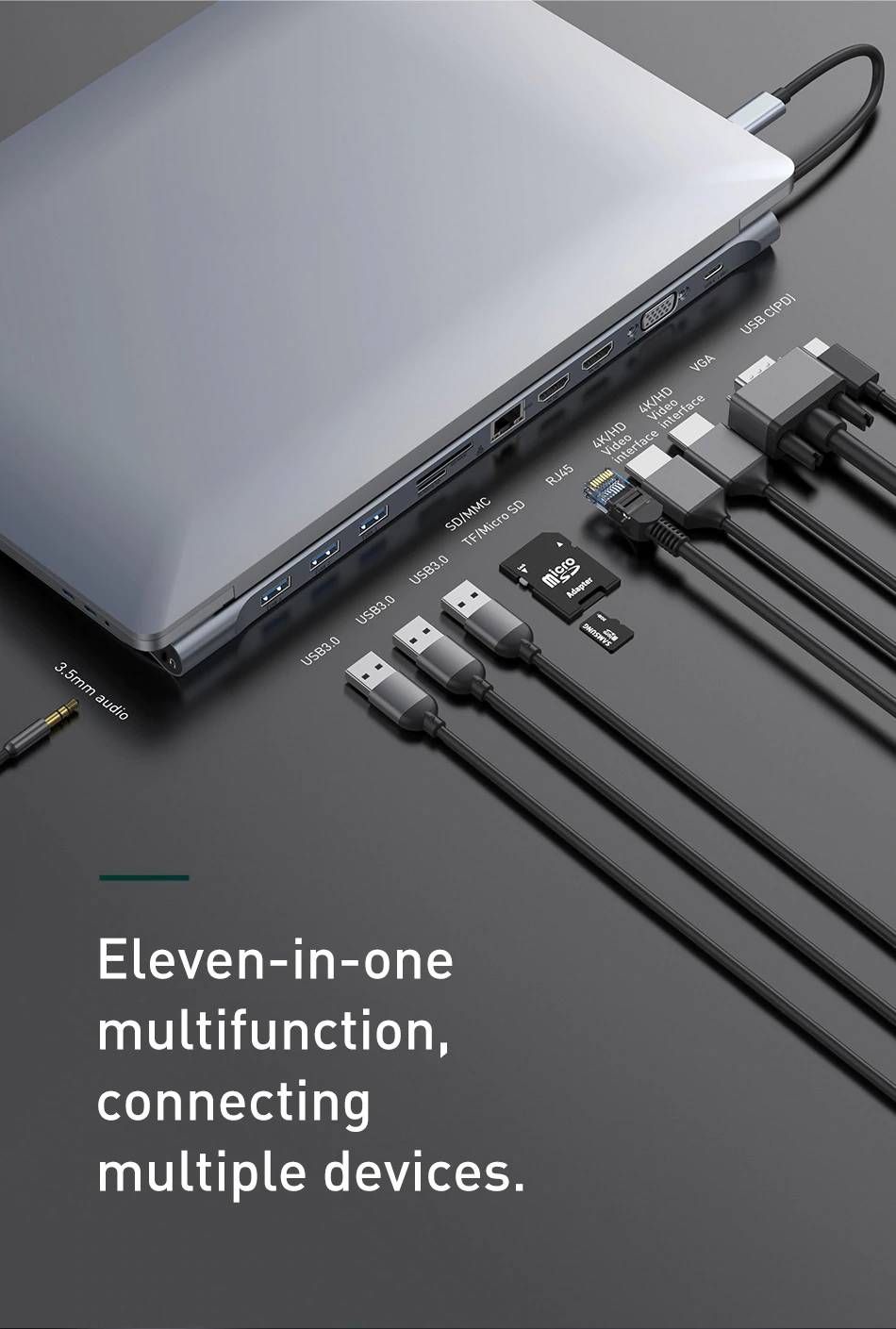 Baseus 11 in 1 USB C Multifunctional hub adapter