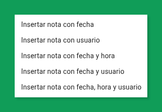 Submenú de anotación de celdas.